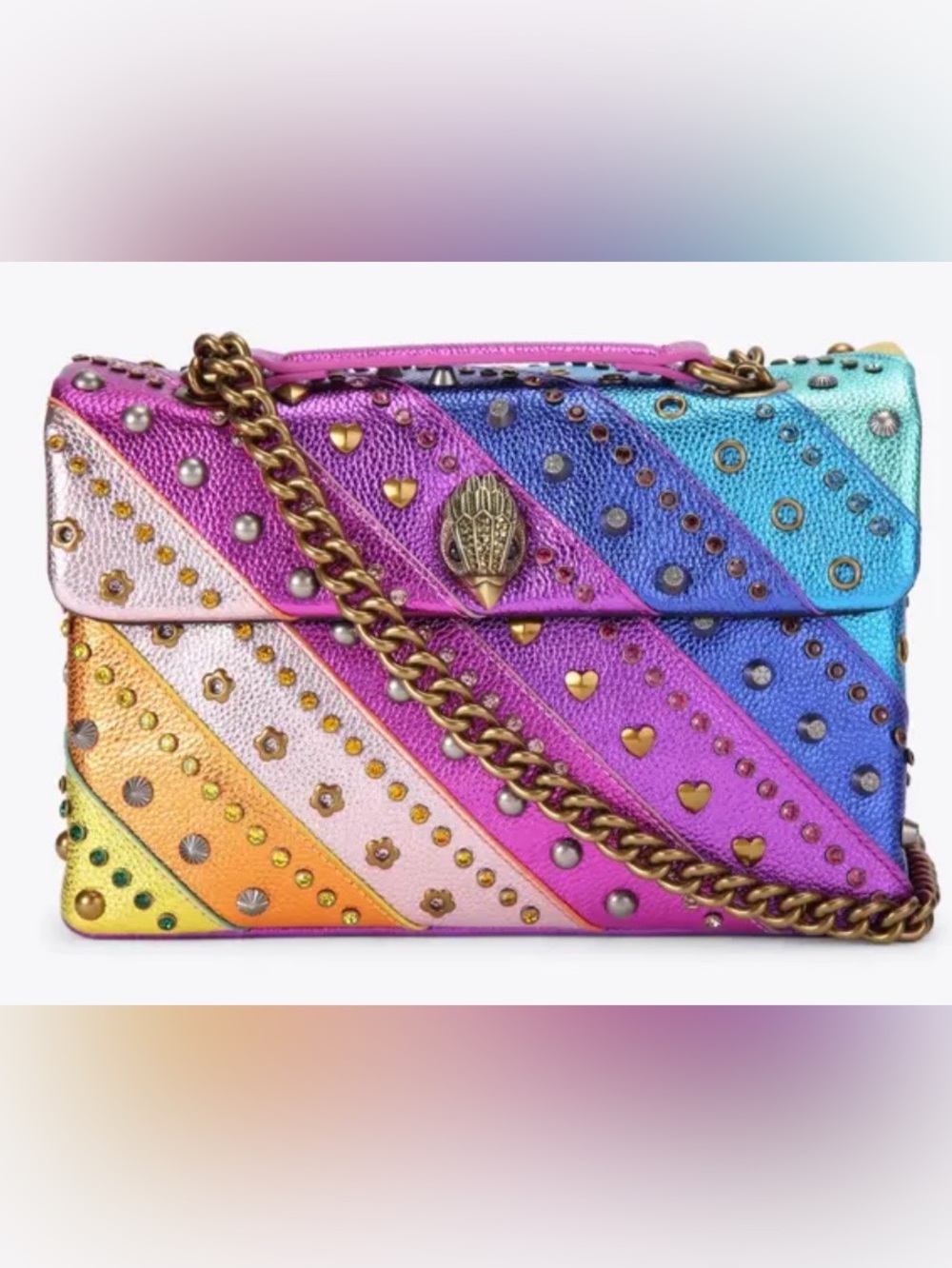 RARE & RETAIL SOLD OUT: Kurt Geiger London Studded Rainbow Kensington RETIRED🩷 - Picture 3 of 9